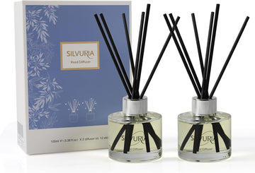 Reed Diffuser Set,2x100ml Bamboo Scented Oil Diffuser - Set of 2