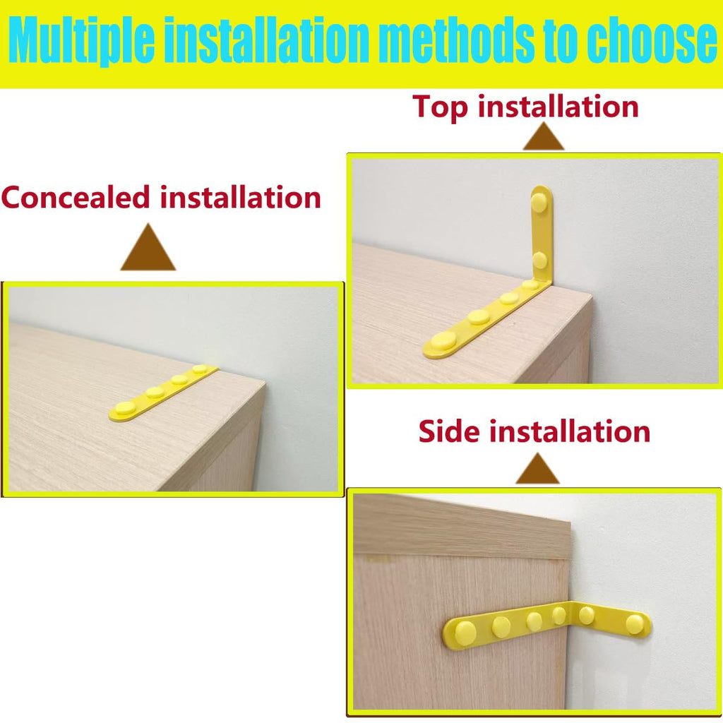 Anti Tip Furniture Anchors for Baby Proofing Furniture Wall Anchor Yellow