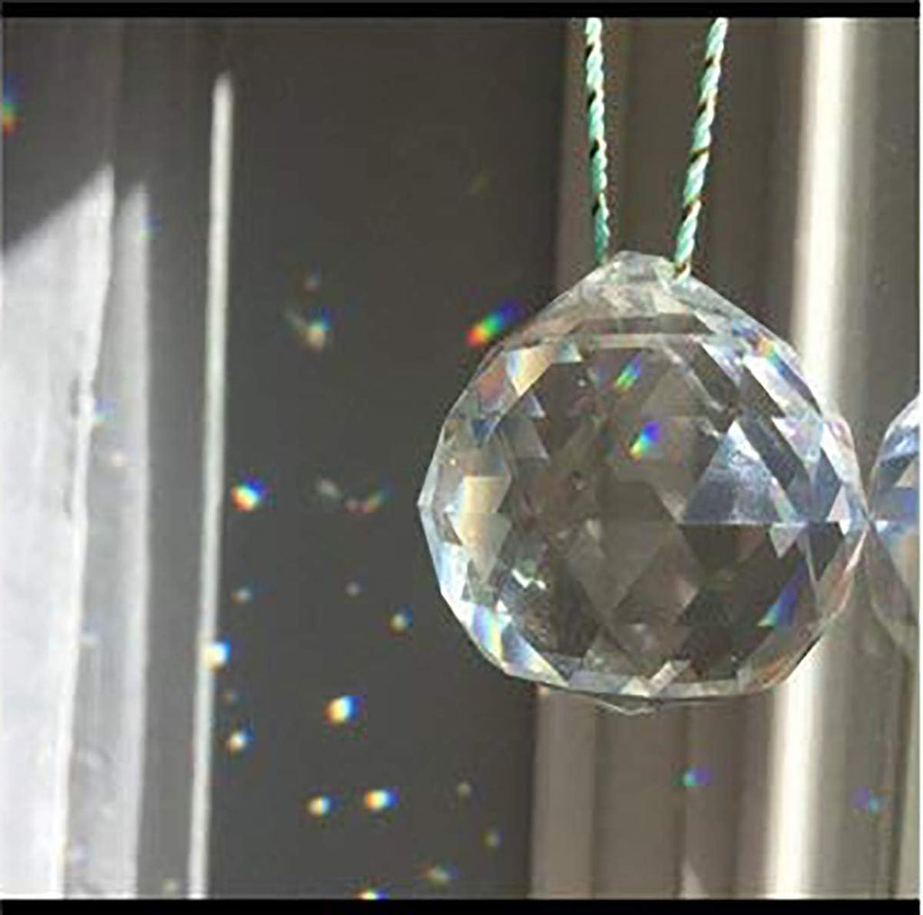 20mm Clear Feng Shui Crystal Ball Prisms Pendant Suncatcher Hanging Faceted Prism Balls, Pack of 20