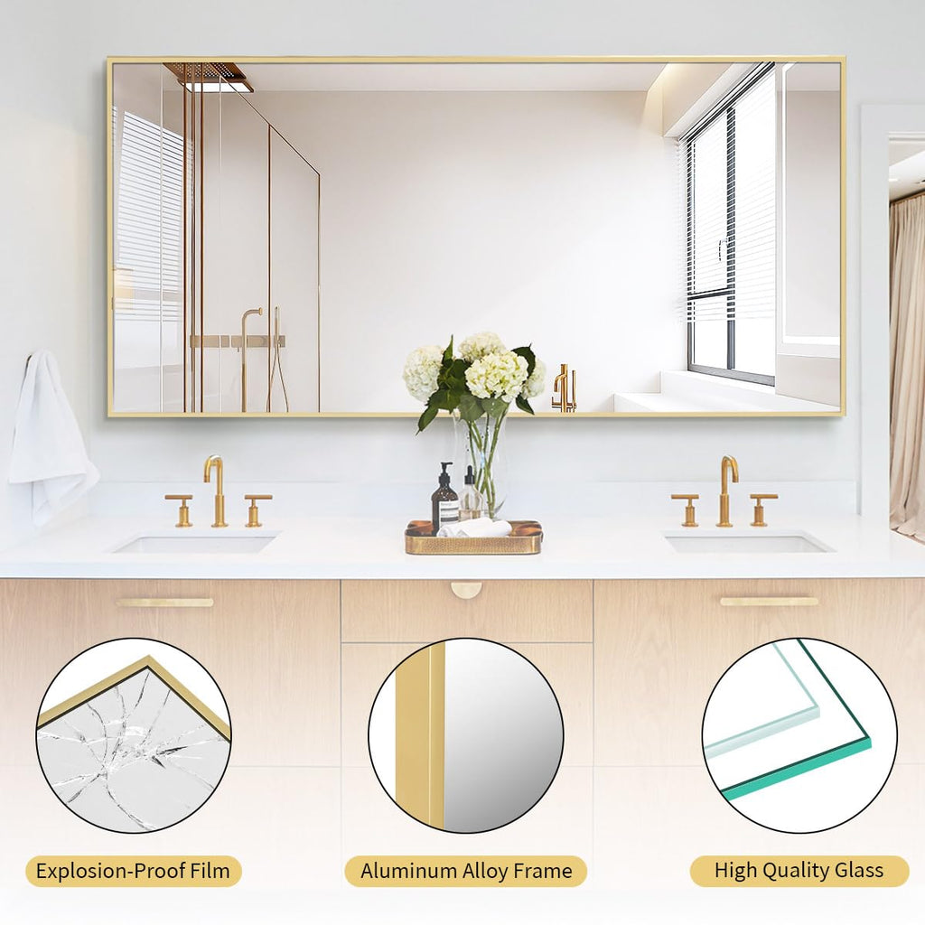 71"x30" Floor Mirror Full Length, Large Gold Mirror