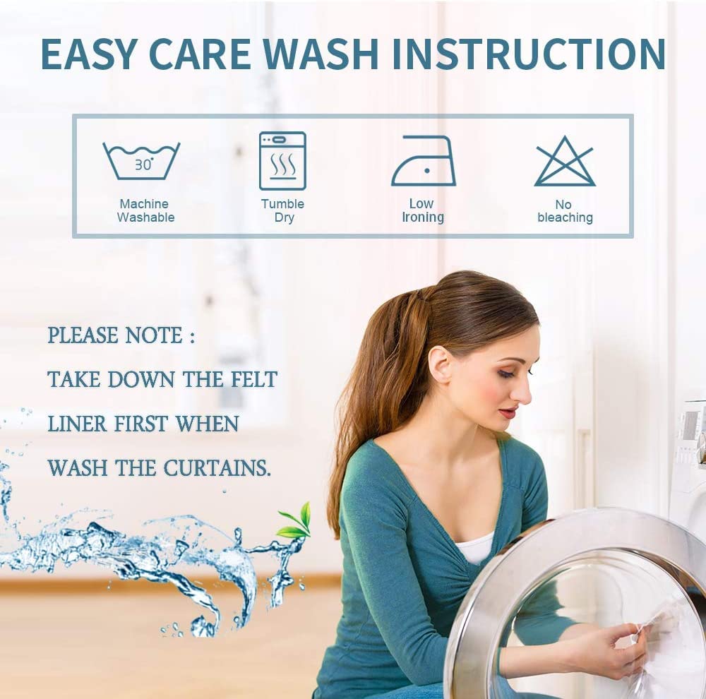 Soundproof 100% Blackout Curtains Thermal Insulated 4 Layers