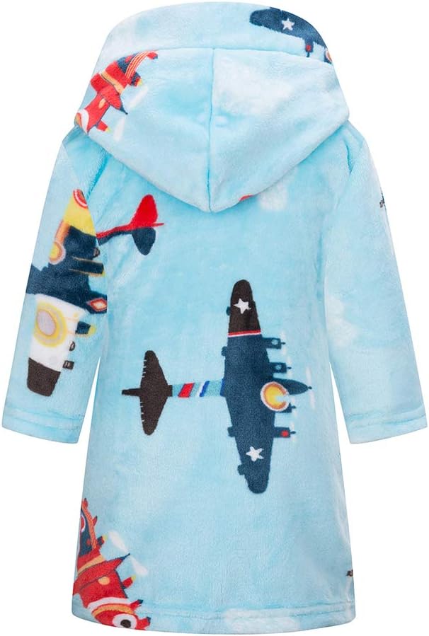 Unisex Boys Girls Bathrobes Toddler Hooded Robes Kids Sleepwear