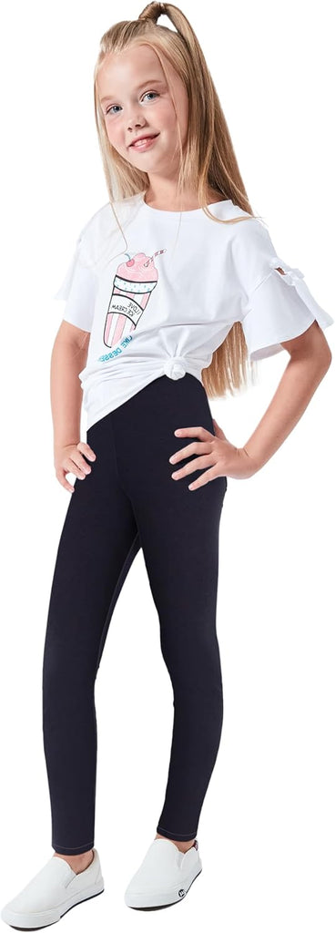 Multipack Cute Printed Girls Stretch Leggings Ankle Length