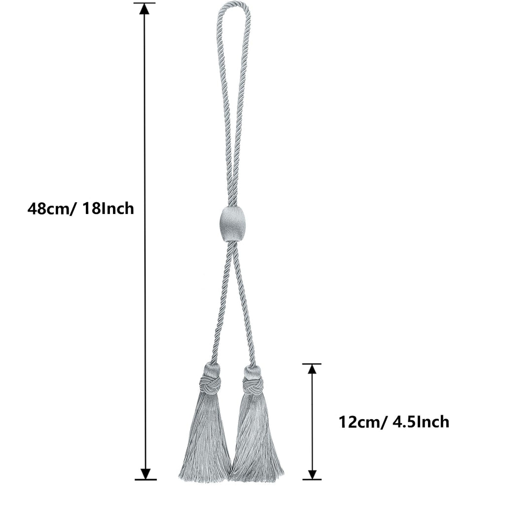 Curtain Tiebacks with Tassel, Decorative Curtain Holdback - 4 Pack