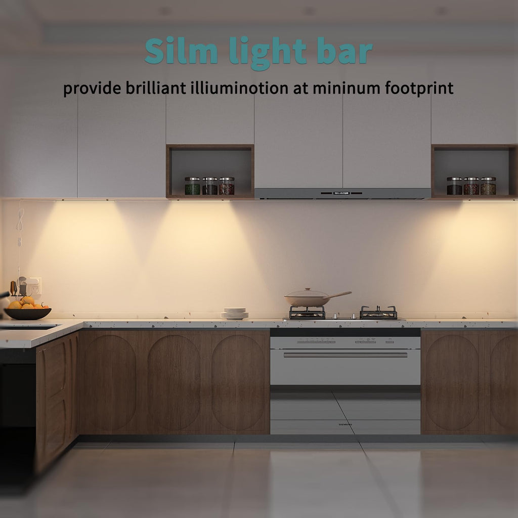 Dimmable LED Under Cabinet Lights 2700K, 3 Pcs 12" Linkable