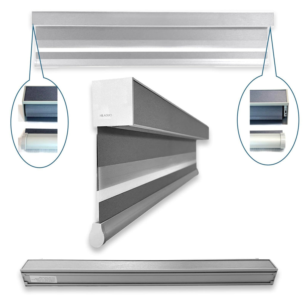 Motorized Zebra Blinds with Fabric Valance, Custom Size