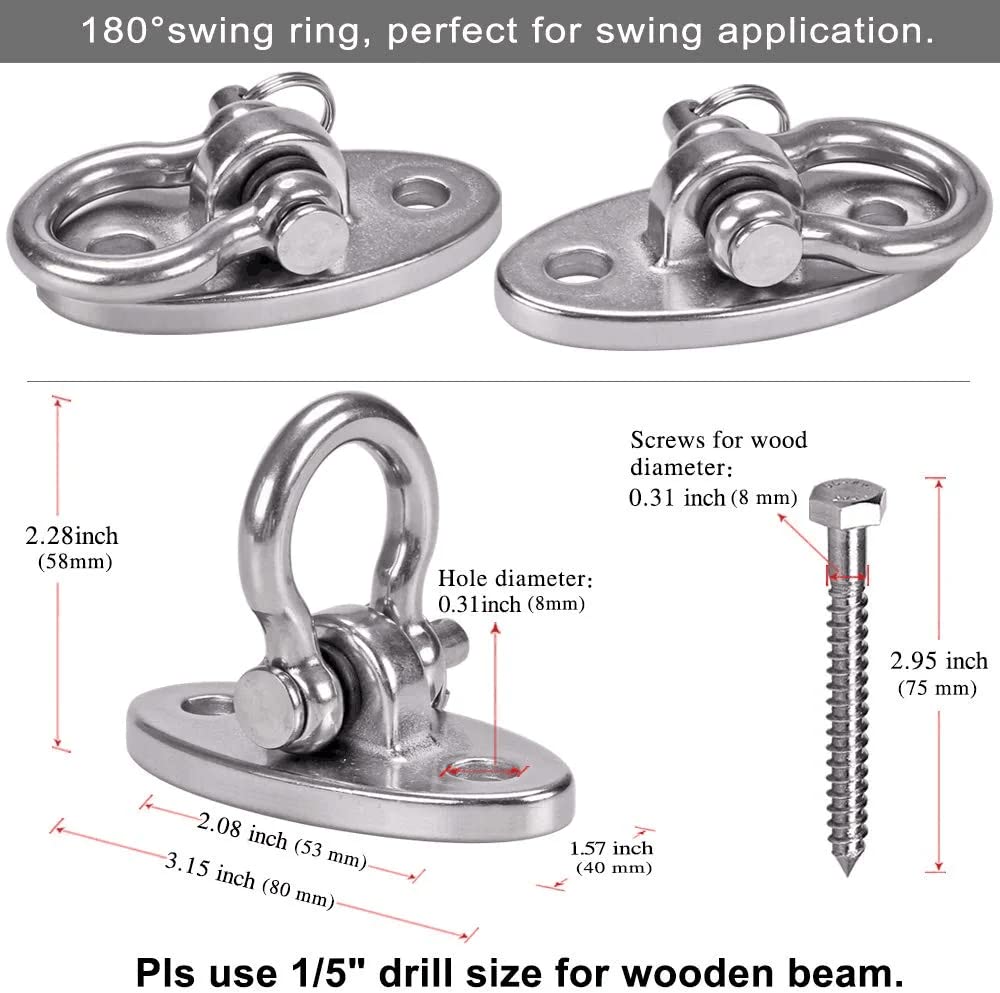 2Pack Heavy Duty Swing Hanger 180° Ceiling Swing Mount 2000 LBS Capacity