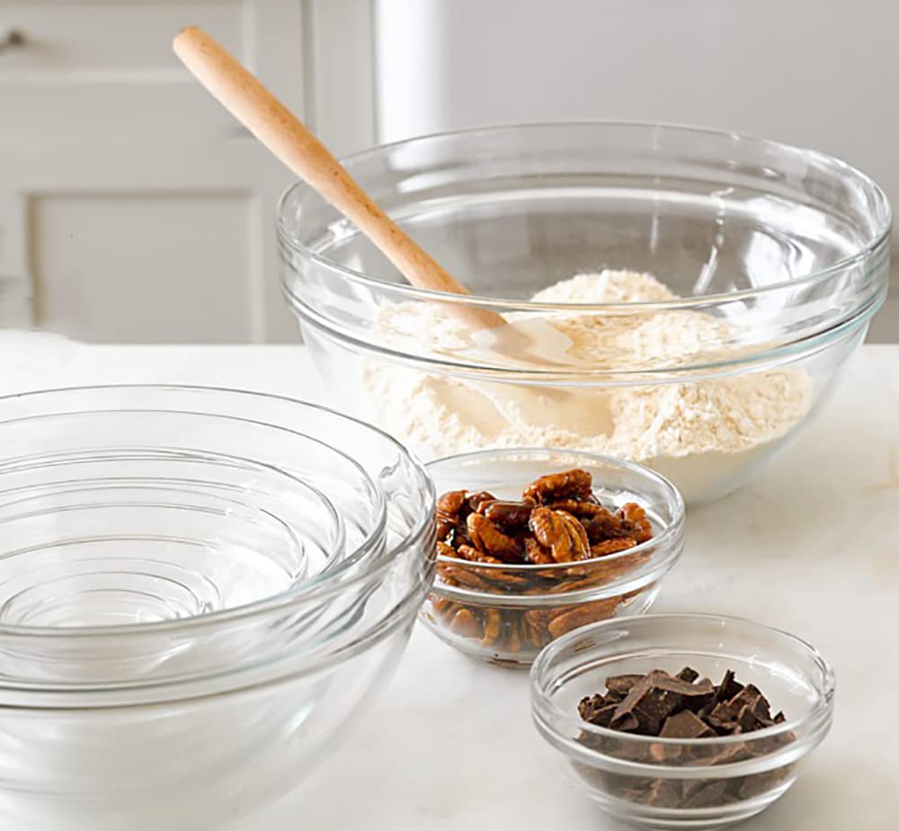 Set of 9 Glass Mixing Bowls - Glass Nesting Bowls Prep Bowl Clear Salad Bowls Prep Salad, Cereal, Ice Cream, Pasta