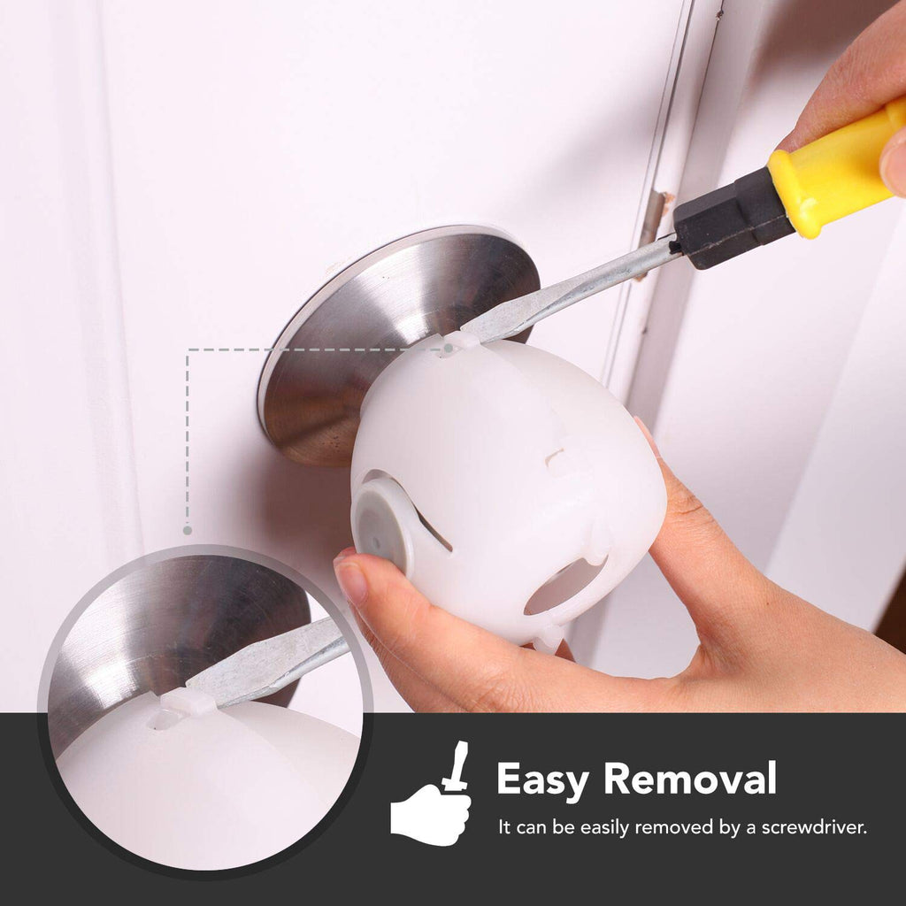 Mom's Choice Gold Awards Winner - 4 Pack Baby Safety Door Knob Covers Door Knob Locks(not Suit for All Door knobs)