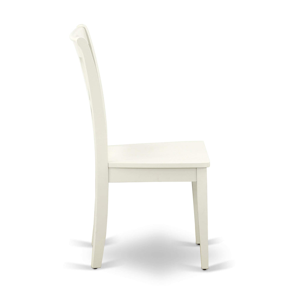 West Furniture CLC-LWH-W Clarksville Dining Room Chairs - Double Cross Back Wood Seat Chairs, Set of 2, Linen White