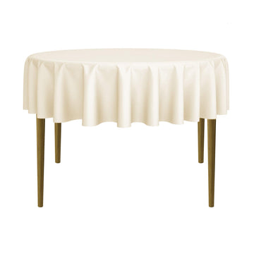 70" Round Premium Tablecloth for Wedding/Banquet/Restaurant - Polyester Fabric Table Cloth - Ivory