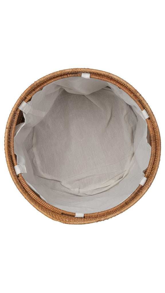 Rattan Laundry Hamper with Lid and Removable Liner Honey Brown
