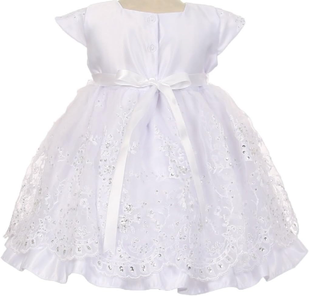 Little Baby Girls Virgin Mary Embroidery Christening Baptism Cape Bonnet Dresses