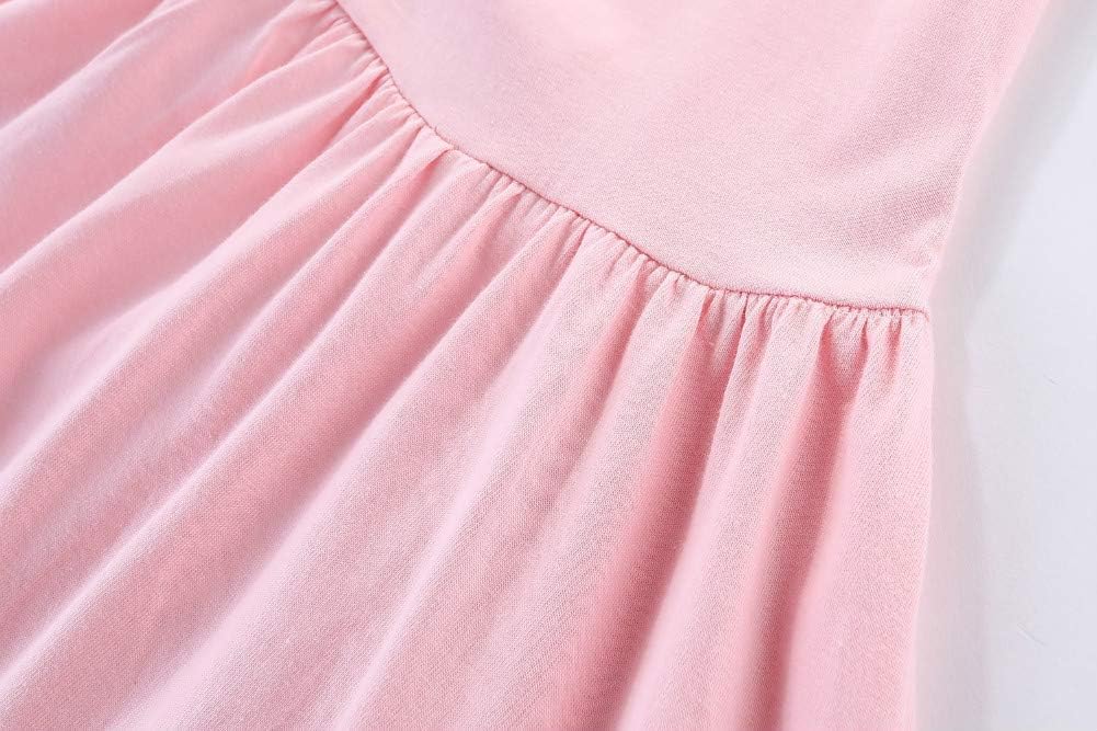 Long Sleeve Plain Swing Dress for Little Girls Backless Cotton