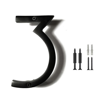 Floating House Numbers, 6 inch Aluminum Black House Numbers for Outside - Number 3, Door Numbers with Mounting