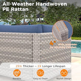 Wicker Outdoor Patio Furniture Set | Navy All-Weather Resistant for Backyard, Garden & Porch