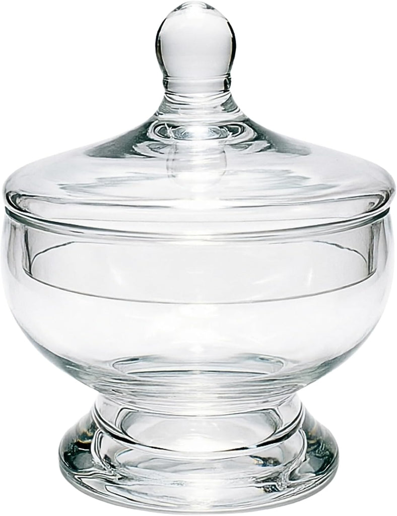 Clear Glass Apothecary Jar with Lid, Pedestal Base, Decorative Storage Jars Candy Buffet Container (Style A)