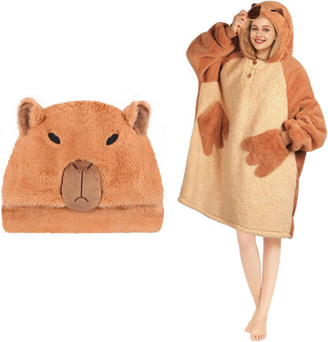 Animal Blanket Hoodie for Adults, Oversized Sweatshirt With Pockets & Sleeves, Soft Sherpa for Warmth, Ideal Gifts