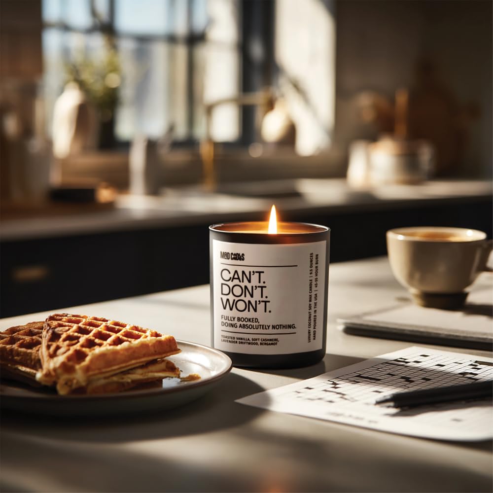 Can't. Won't. Don't. | Luxury Scented Candle for Relaxation & Home Décor | 9.5oz Coconut Soy Wax | Non Toxic Long