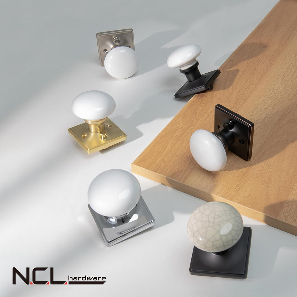 White Door Knobs, Door Knob Interior, Porcelain Square Door Levers, Bright Chrome Privacy Door Handles, Door Locks