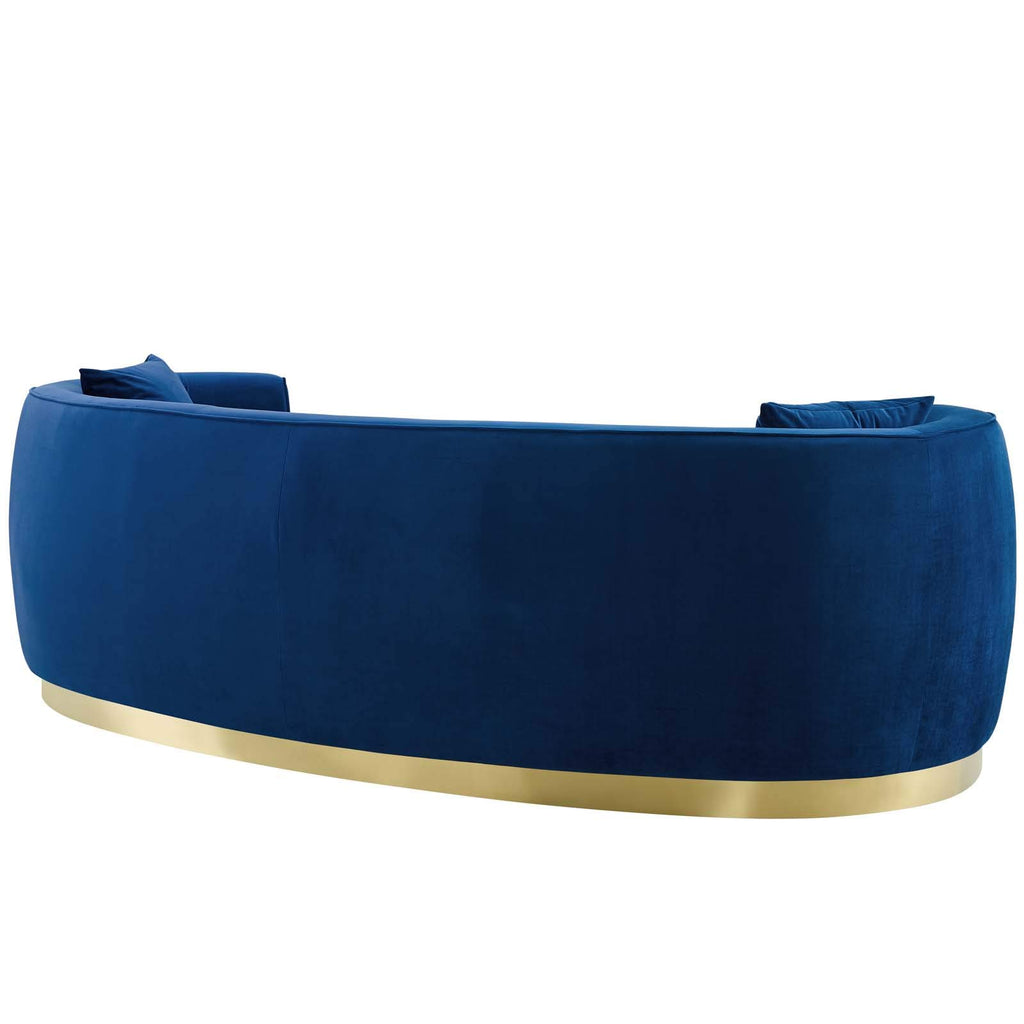 Resolute Curved Performance Velvet, Navy