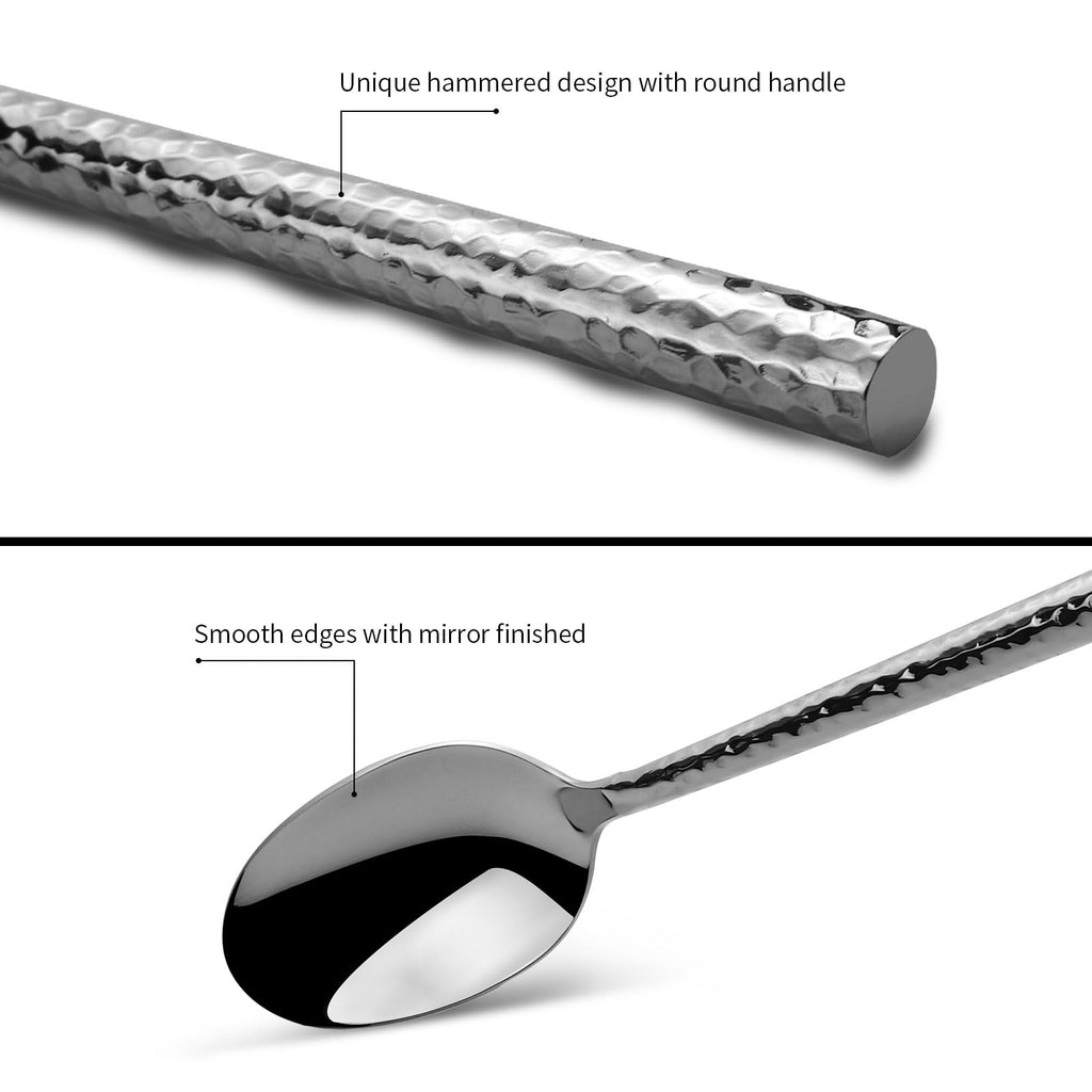 Silverware Set 18/10 Stainless Steel Hammered Handle 60 Pieces for 12