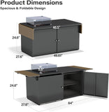 64" Gas Fire Pit Table for Outside Patio, 55,000 BTU Propane Firepit with Expandable Tabletop & Wind Guard - Image 8