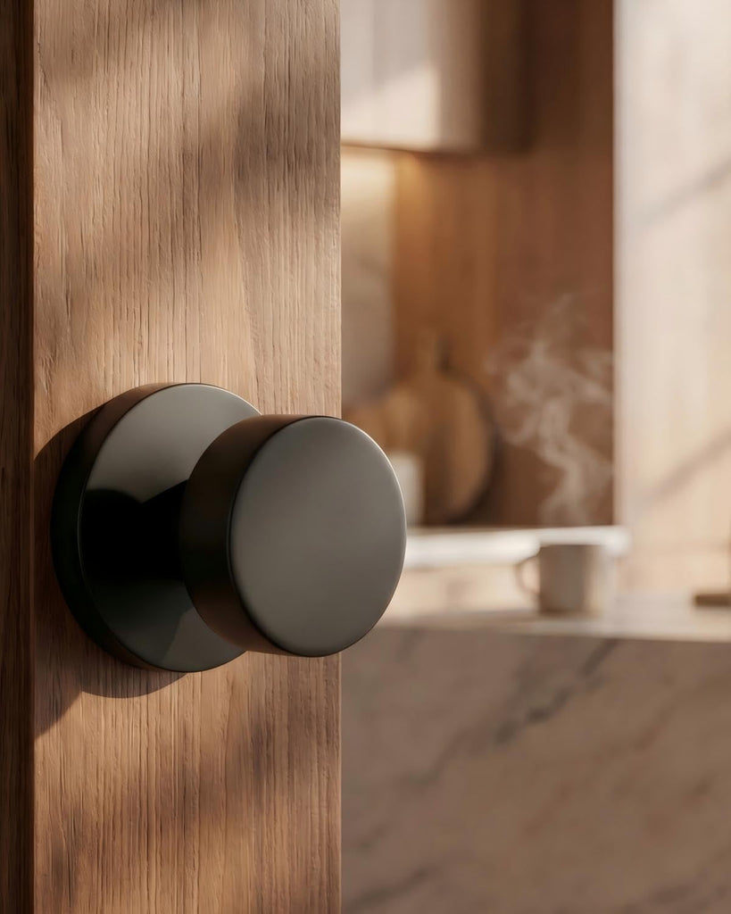 Matte Black Door Knobs Interior, Black Dummy Door Knobs 4 Pcs