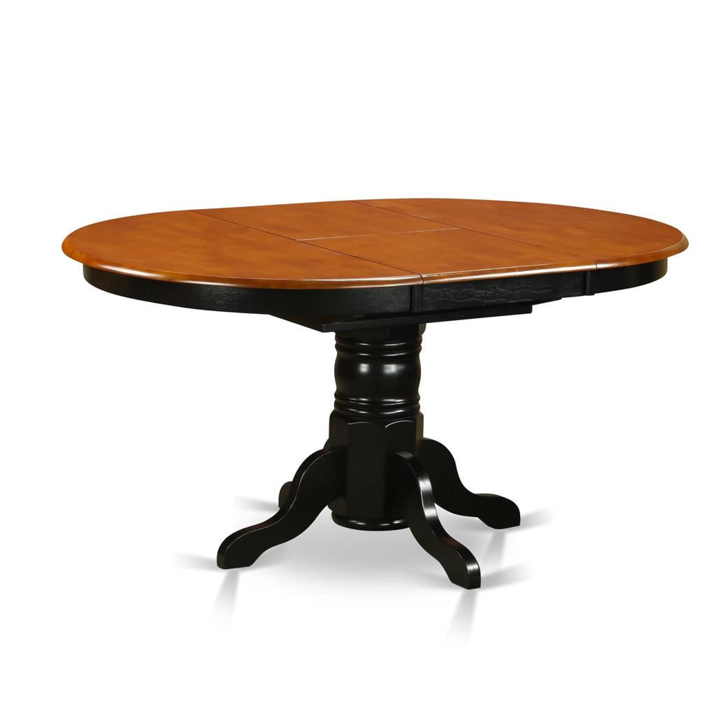 5 Piece Kitchen Table Set for 4 Includes an Oval Dining Room Table with Butterfly Leaf and 4 Solid Wood