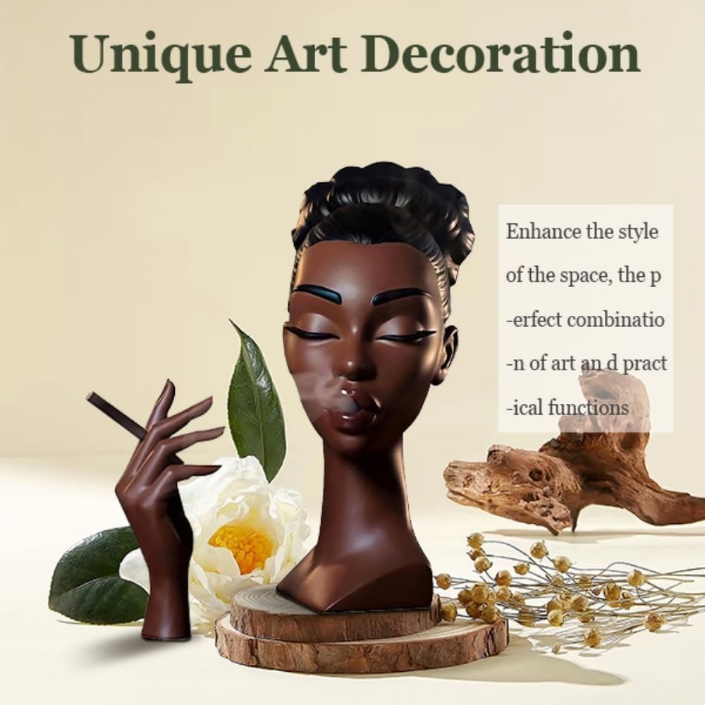 Elegant Head Incense Black Woman Burner - Stylish Incense Holder Black Women for Modern Home Decor - Unique Gifts