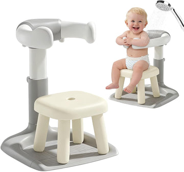 Shower Stand with Seat - Adjustable Height Shower Standing Bath Support | Baby Bath Stand Soporte para Bañera de