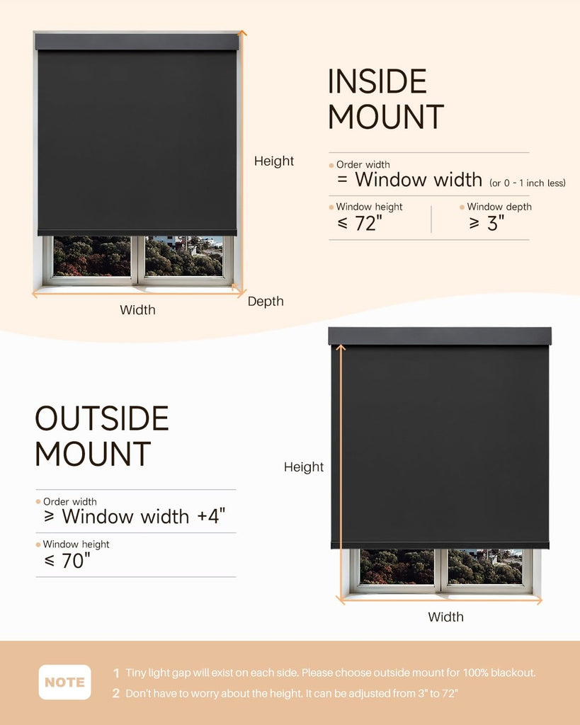 Smart Roller Shades for Windows, Works with Alexa, Black