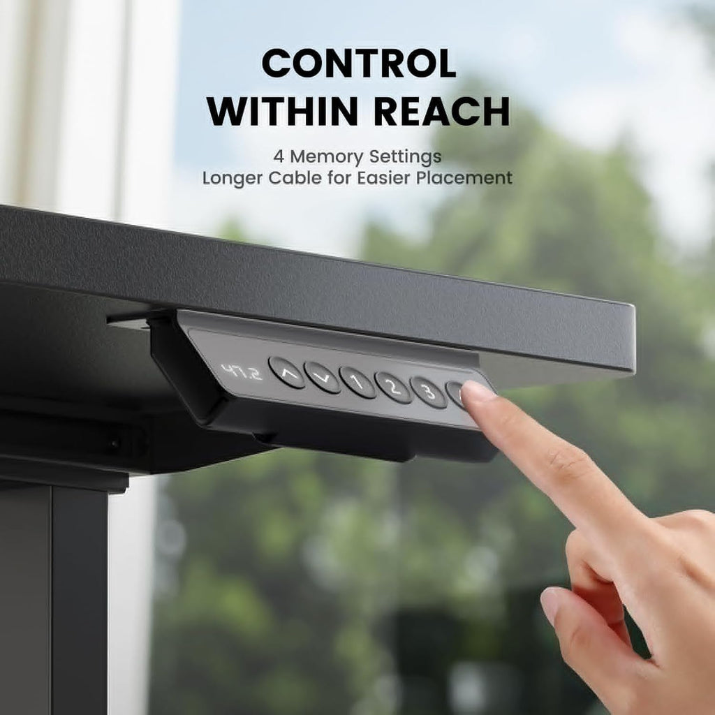 Dual Motor Standing Desk Legs for 44-90 inch Desktops, 264 lbs | 4 Memory Presets, Cable Tray, Dual Hooks, 28-47 inch
