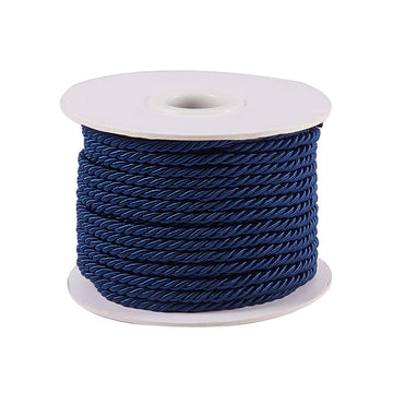 Twisted Cord Rope, 3mm Nylon Honor Cord Silk Ropes Decorative Rope Trim Satin Shiny Cord Thread for Crafts - 20 Yards
