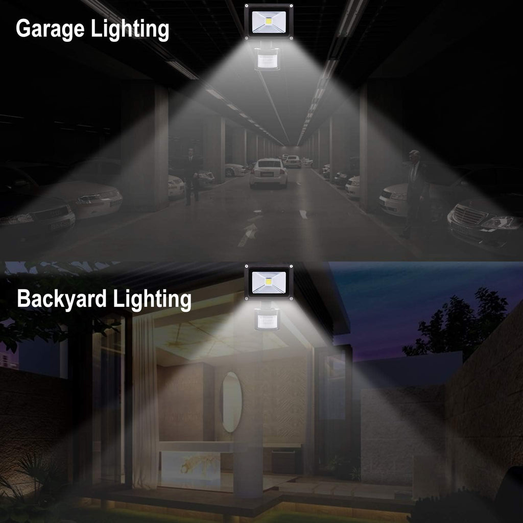 Z Motion Sensor Flood Lights Outdoor,10W Induction LED Lamp, IP65 Waterproof Spotlight,6500K LED Sensor