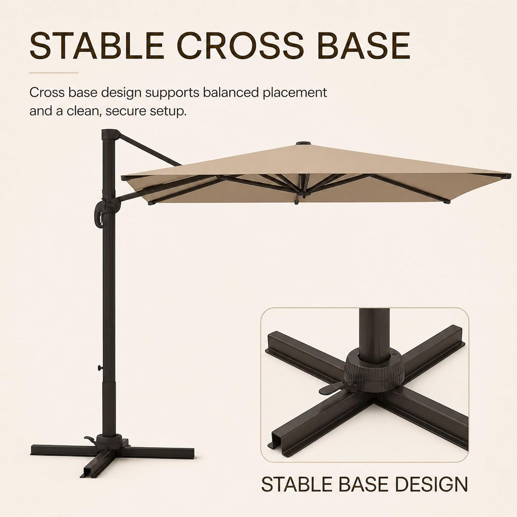 10' X 10' Cantilever Patio Umbrella with Double Top Vent