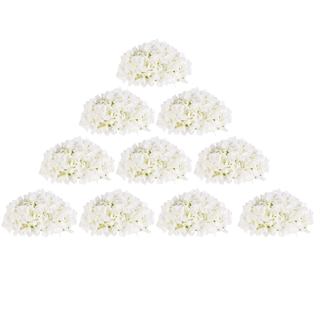 Fake Flower Ball Centerpieces for Wedding, 10 Pcs, White