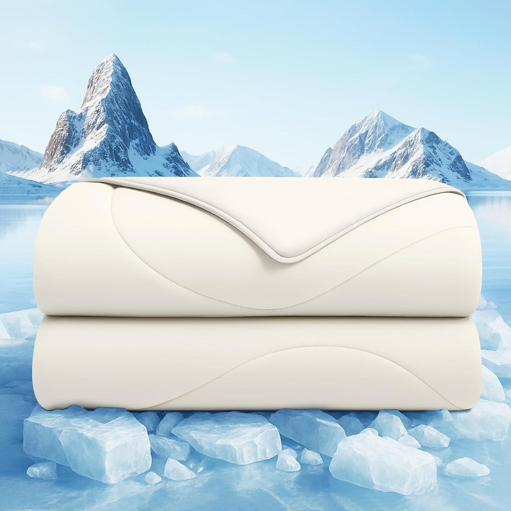Cooling Comforter Twin, Cooling Blankets for Hot Sleepers and Night Sweats, Double Side Cool Soft Light Micro Gravity
