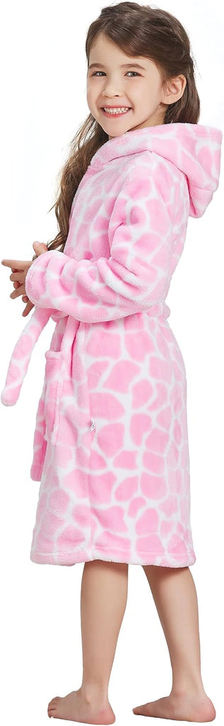Kid's Robe Girls Boys Bathrobe Hooded Pajamas Toddler Robes Unisex Dressing Gown