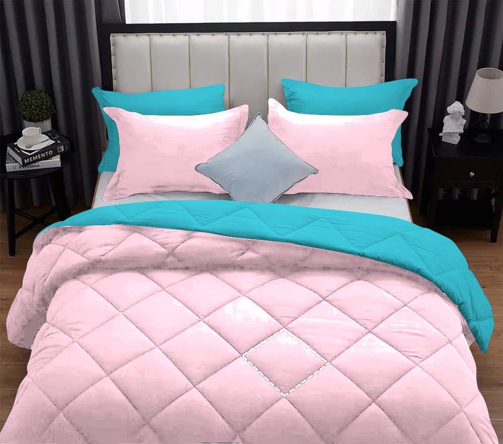 1 Piece Reversible Diamond Pattern Comforter Premium Super Soft 550 GSM All Season 1000 Thread Count 100% Egyptian