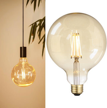 Artist Series G125 LED Globe Decorative Light Bulb, 9W, Amber, 2500K