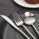 Matte Silverware Set, 20-Piece 18/10 Stainless Steel Flatware Cutlery Utensils Tableware Set Service for 4