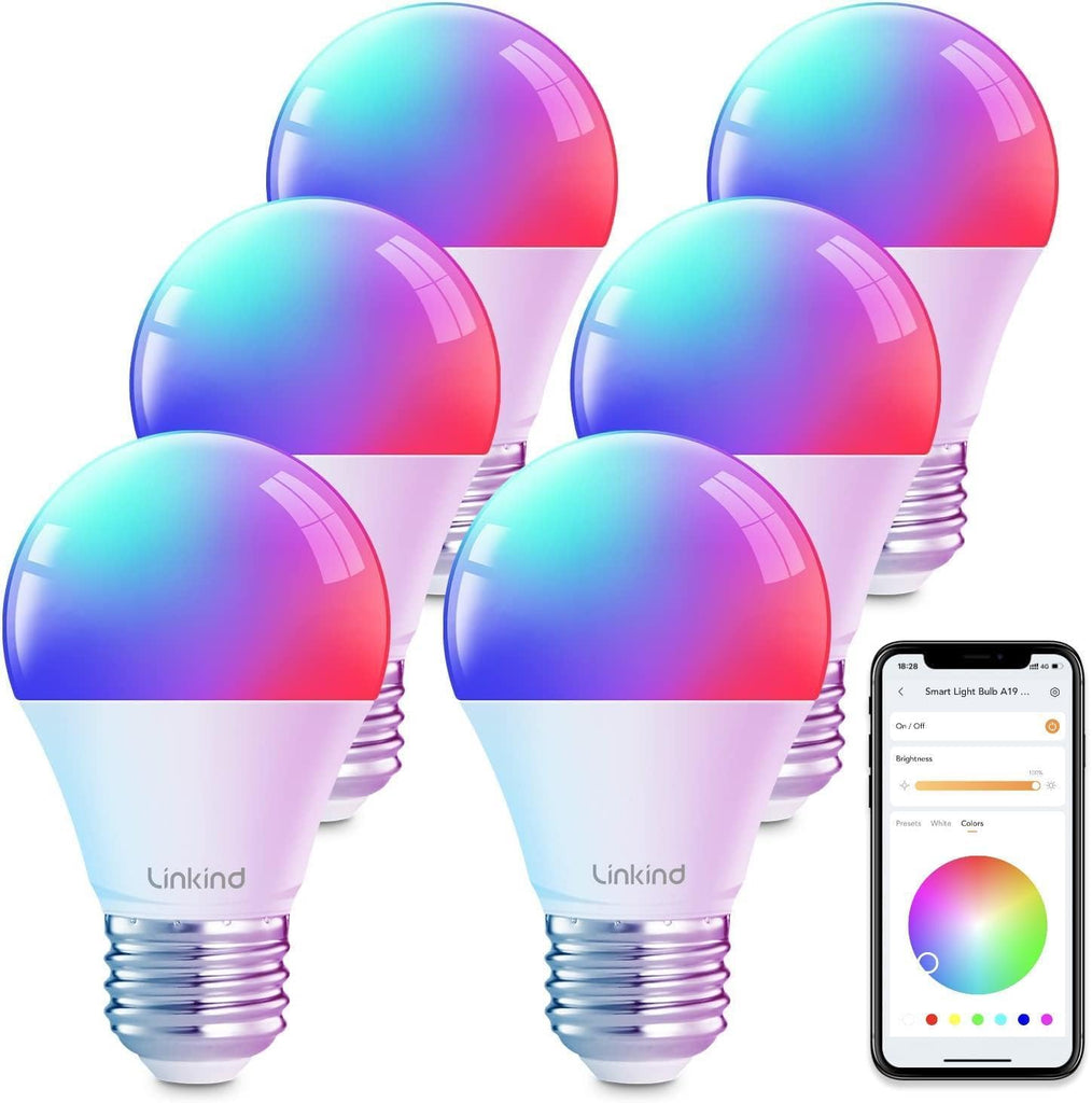 Smart Light Bulbs, Smart Bulb that Work with Alexa, Google Home, , LED Light Color Changing, A19 E26 Dimmable