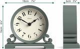CLOCKS Saloon Mantel Clock | Small Traditional Double Scroll Design | Green | Contemporary Classic Style for