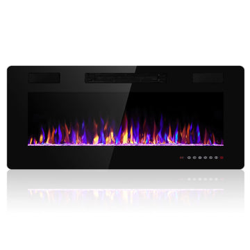 42 Inch Electric Fireplace Insert Ultra-Thin - Recessed & Wall-Mounted Fireplace Heater with Thermostat, Adjustable