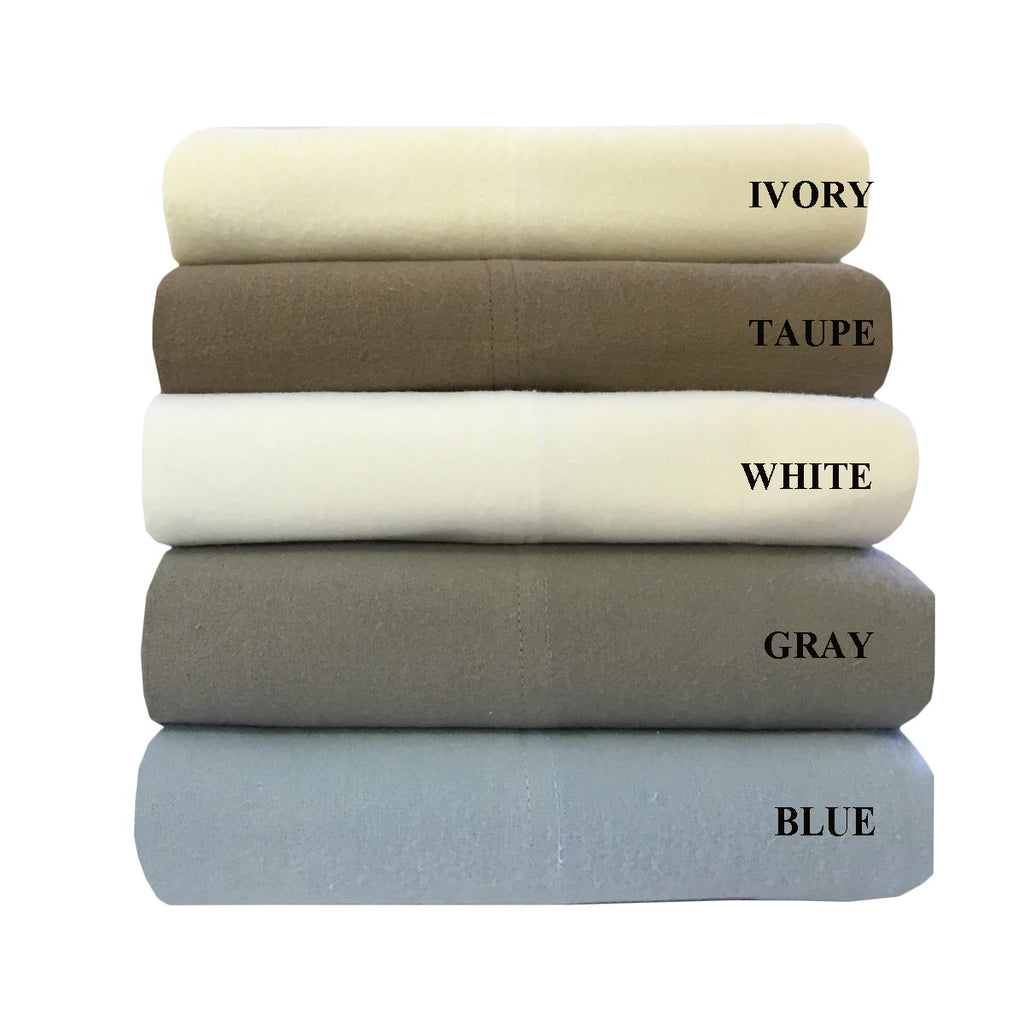 Hotel Flannel Sheet Set 100% Cotton, Soft Flannel, Split King, Gray