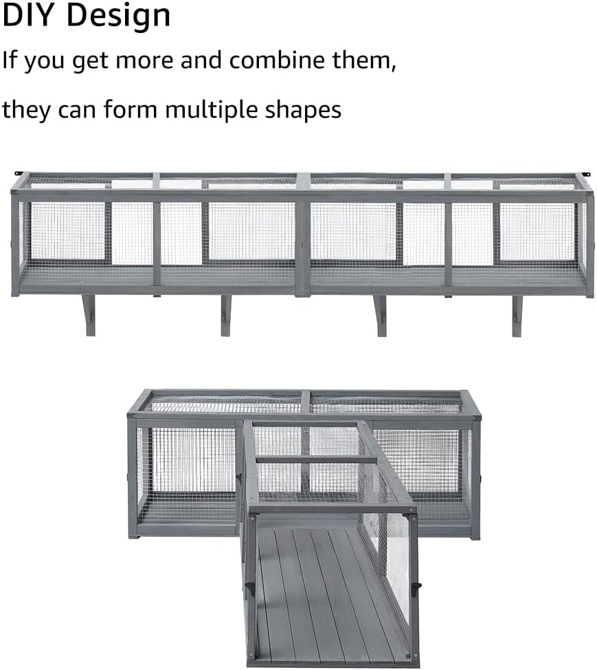 Outdoor Cat Tunnel, Extendable Passage Connect Home to Outdoor Cat Catio Enclosure House, 45'' Safe Tunnel Walkway