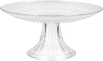 Jupiter Beaded Hobnail Glass Vintage Themed Collection, 8.5 Inch Mini Cake and Cupcake Stand, Dishwasher-Safe, Glass