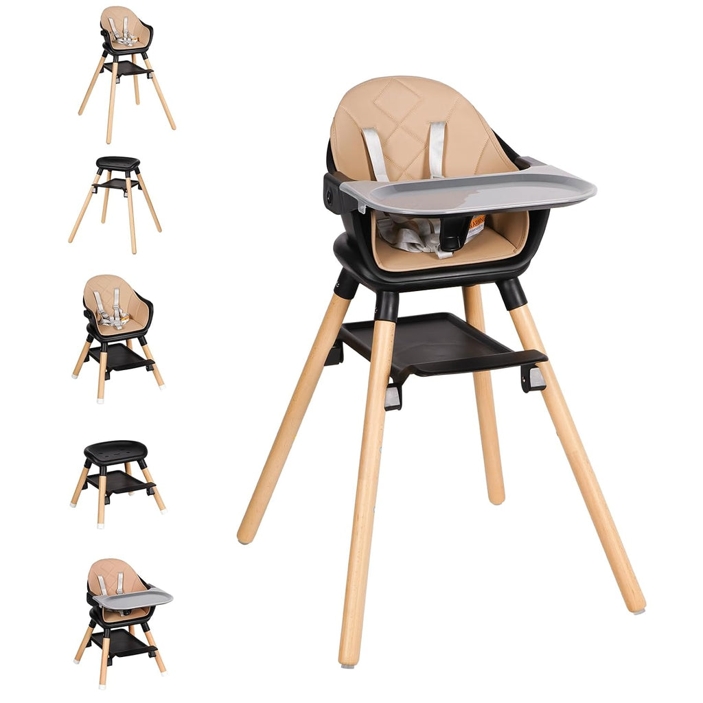 High Chair, 6 in 1 Convertible High Chairs for Babies and Toddlers