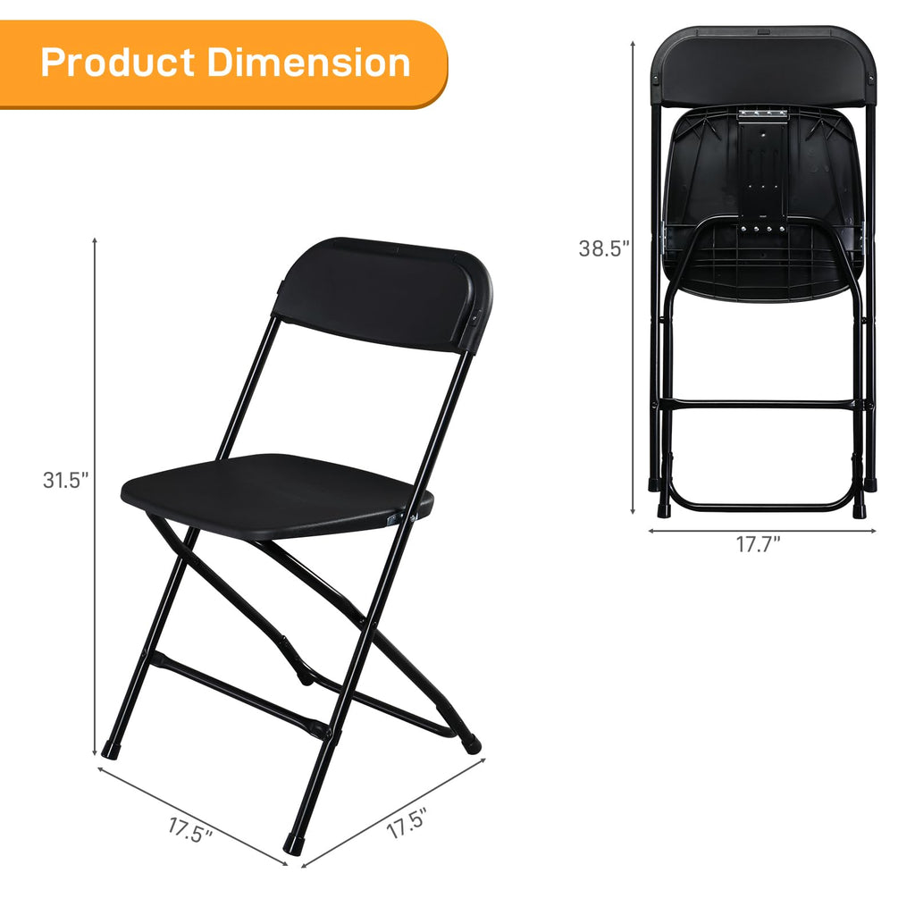4pcs Folding Chair, Plastic Chairs with 330-Pound Capacity, Easy to Fold and Store Suitable for Indoor & Outdoor